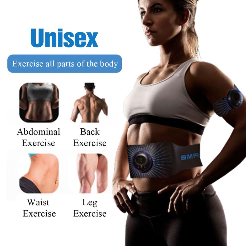 Abdominal Muscle Stimulator Trainer EMS ABS Electro Stimulation Vibrating Belt Massage Patch Slimming Home Gym Fitness Equipment