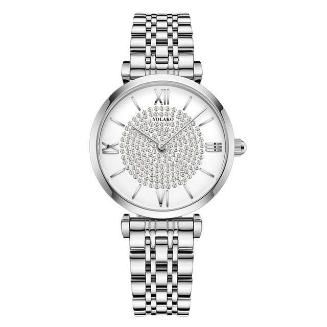 Women Watches Top Brand Luxury 2020 Fashion Diamond Ladies Wristwatches Stainless Steel Silver Mesh Strap Female Quartz Watch