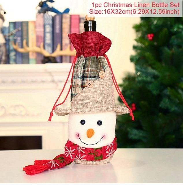 Santa Claus Christmas Wine Bottle Ornaments Gifts, New Year 2021