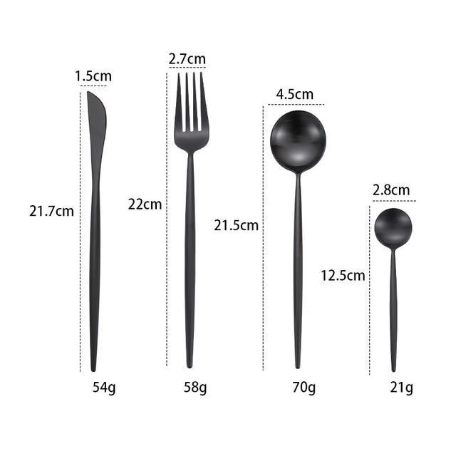 Gold Cutlery Set Forks Knives Spoons 18/10 Stainless Steel Dinner Dinnerware Set Fork Spoon Knife Chopsticks Set Dropshipping